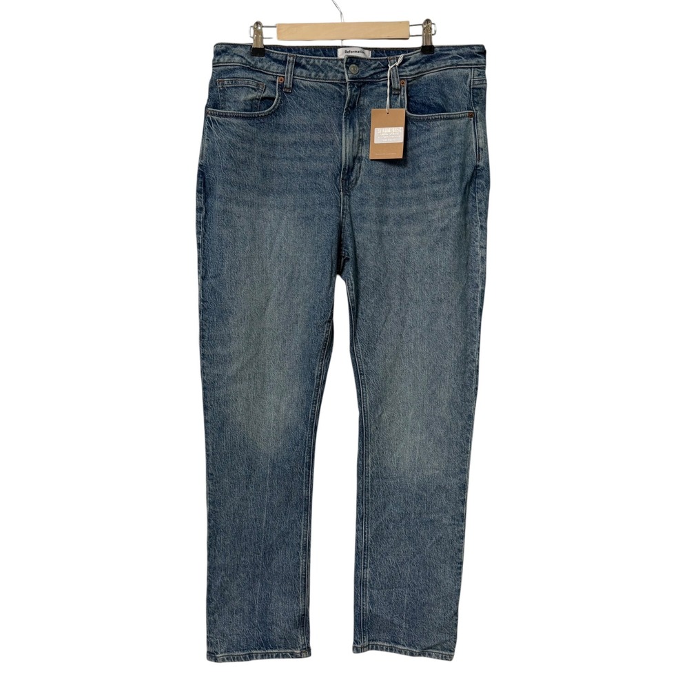 NWT Reformation Liza Ultra High Rise Straight Jeans Women 32 Malta Normcore